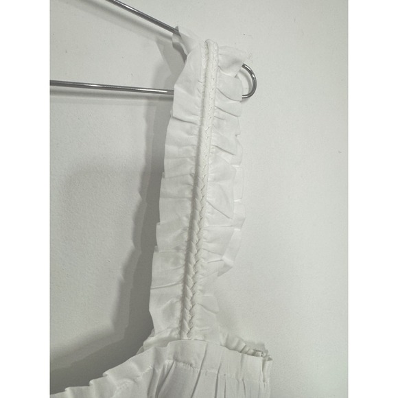 J Crew Womens Cotton Voile Ruffle Trim Shift Dress Pockets White CA654 Size 2X - Picture 5 of 15